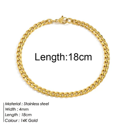Gold Twist Cuban Chain Bracelet
