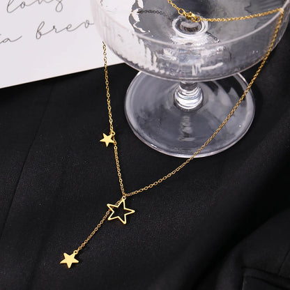 Stainless Steel Star Tassel Necklace
