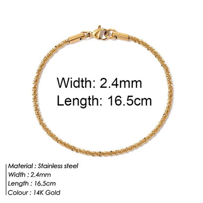 Gold Twist Cuban Chain Bracelet
