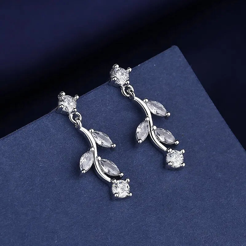 Sterling Silver Crystal CZ Stud Earrings