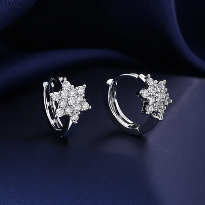 Sterling Silver Crystal CZ Stud Earrings
