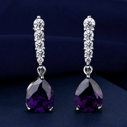 Sterling Silver Crystal CZ Stud Earrings