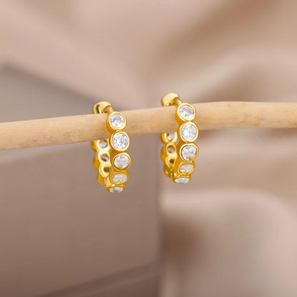 Fashion Zircon Circle Drop Earring For Women