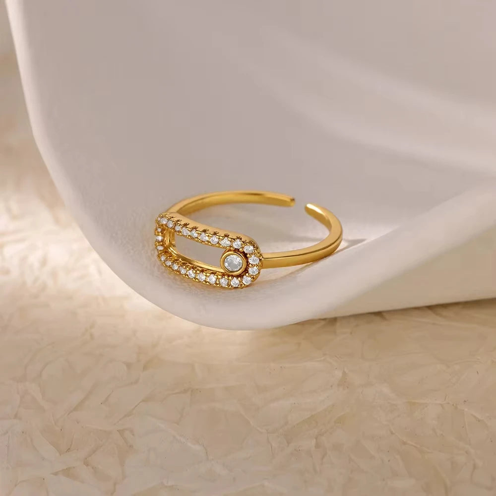 Luxury Zircon Geometric Rings For Women