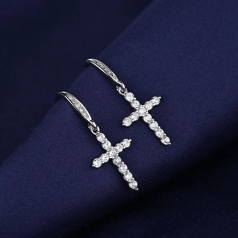Sterling Silver Crystal CZ Stud Earrings