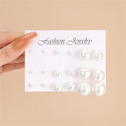 Women’s Pearl & Stud Earrings Set