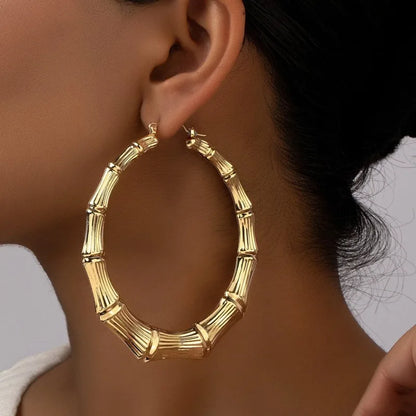 Gold Geometry Hoop Set