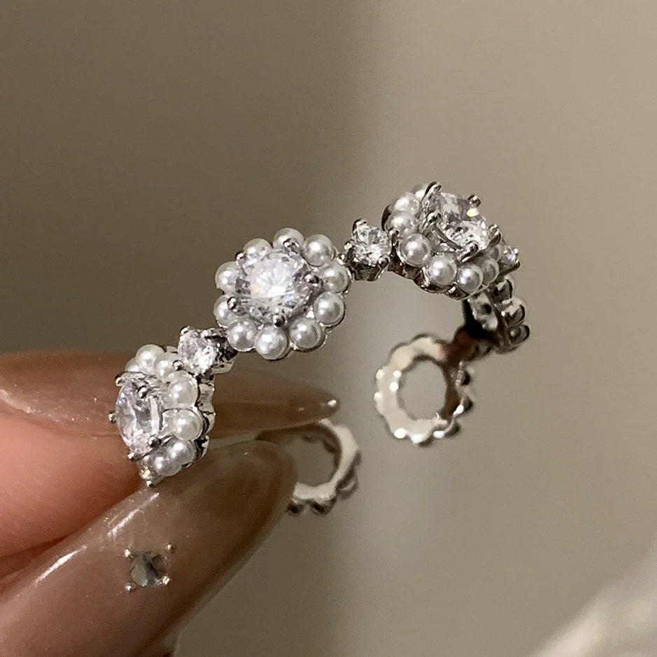 925 Sterling Silver Flower Lace Ring