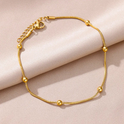 Gold Pearl Chain Anklet For Women