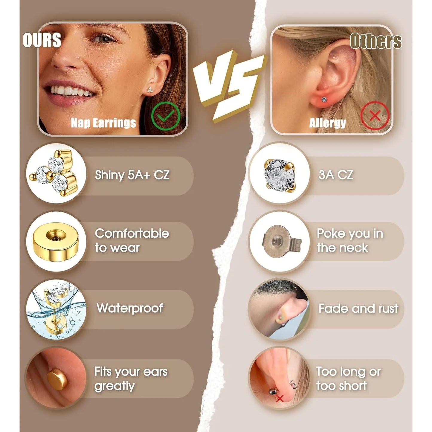 Hypoallergenic Stainless Steel Stud Earring