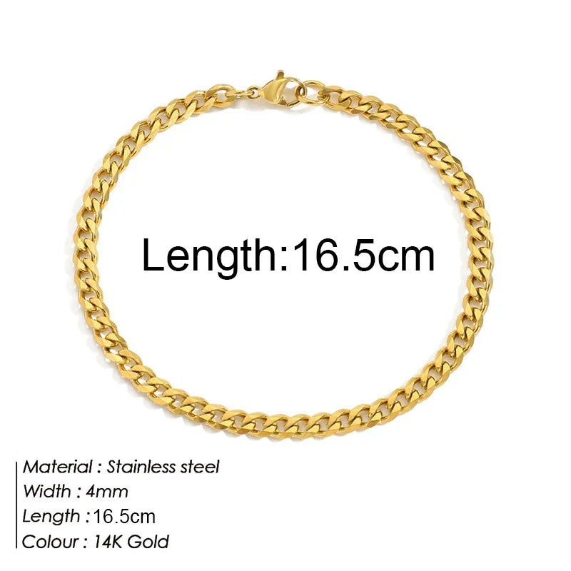 Gold Twist Cuban Chain Bracelet