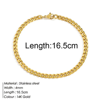 Gold Twist Cuban Chain Bracelet