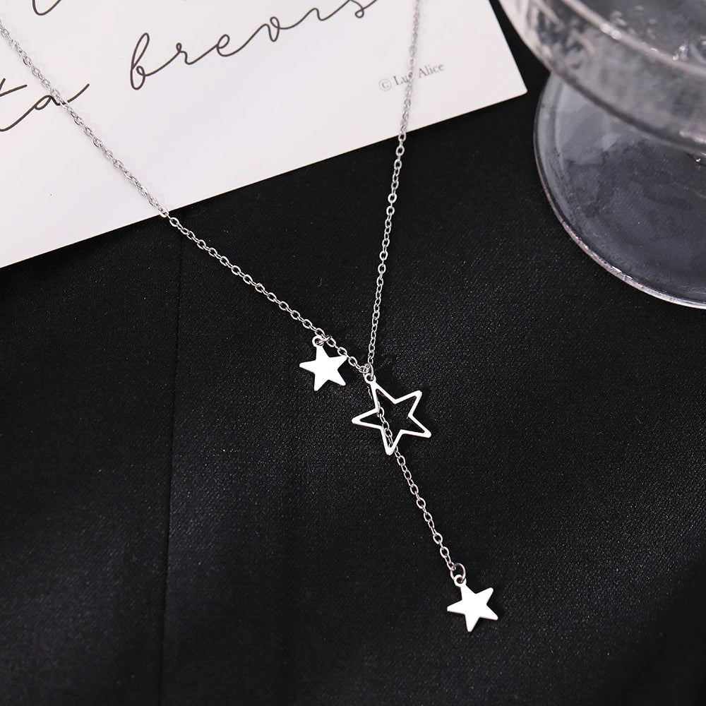 Stainless Steel Star Tassel Necklace
