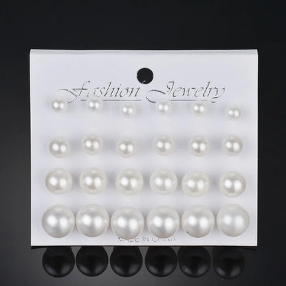 Women’s Pearl & Stud Earrings Set