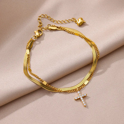 Gold Pearl Chain Anklet For Women