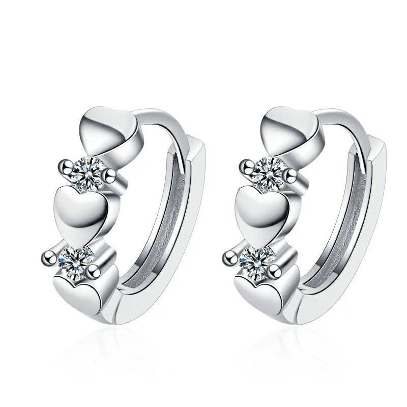 Sterling Silver Crystal CZ Stud Earrings