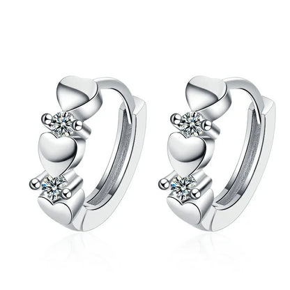 Sterling Silver Crystal CZ Stud Earrings
