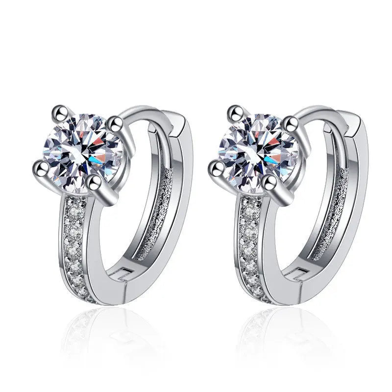 Sterling Silver Crystal CZ Stud Earrings