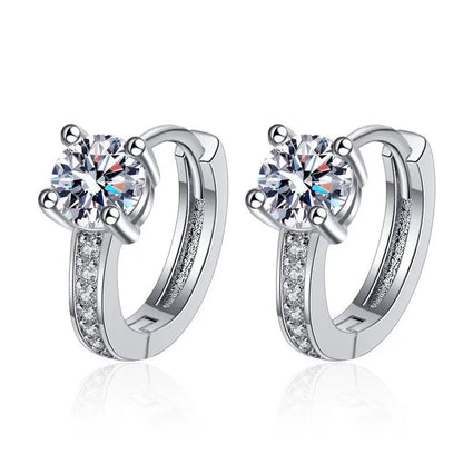 Sterling Silver Crystal CZ Stud Earrings
