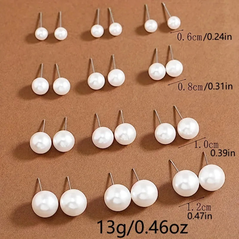Women’s Pearl & Stud Earrings Set
