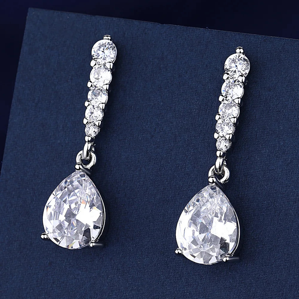 Sterling Silver Crystal CZ Stud Earrings
