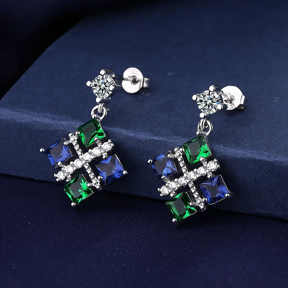 Sterling Silver Crystal CZ Stud Earrings