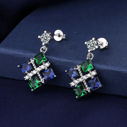 Sterling Silver Crystal CZ Stud Earrings