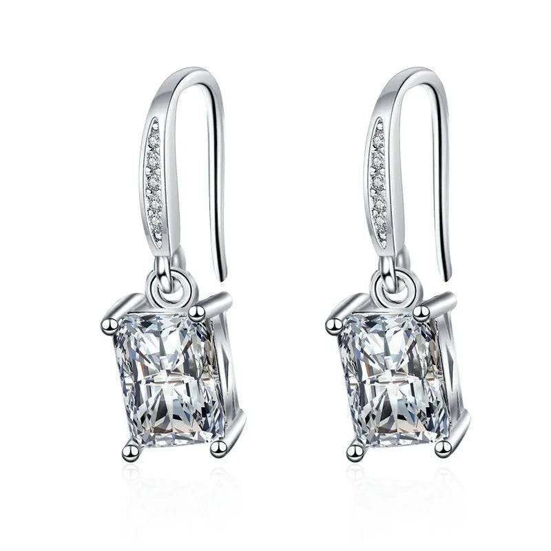 Sterling Silver Crystal CZ Stud Earrings