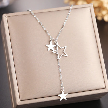 Stainless Steel Star Tassel Necklace