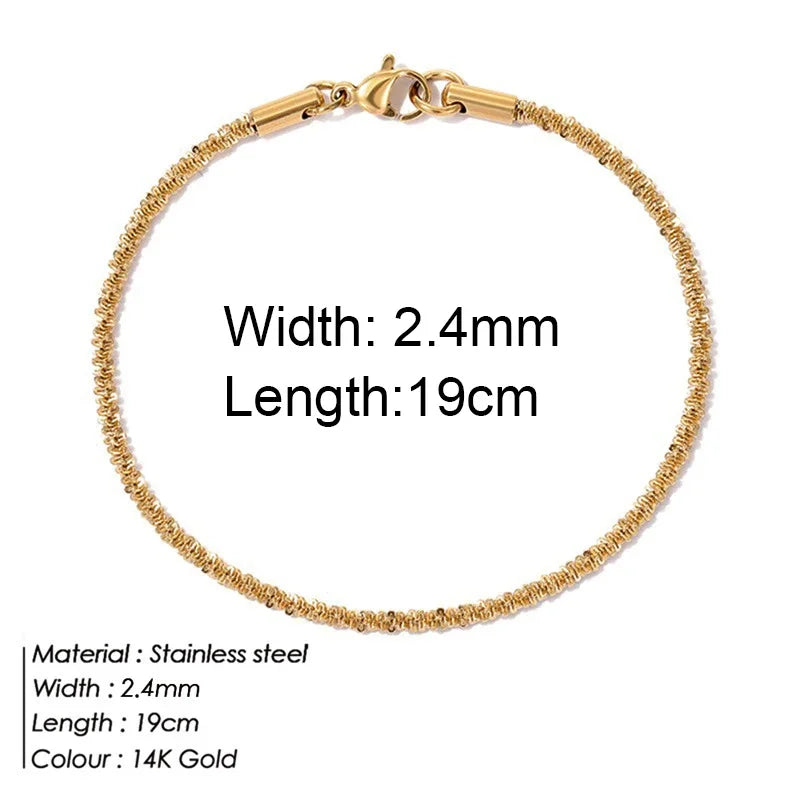 Gold Twist Cuban Chain Bracelet