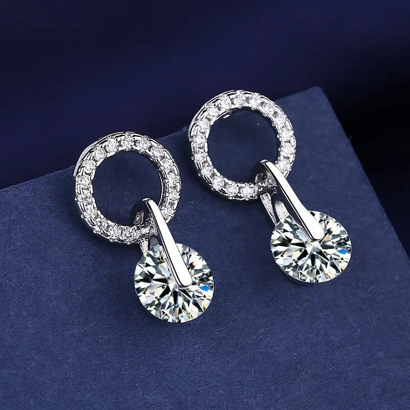Sterling Silver Crystal CZ Stud Earrings