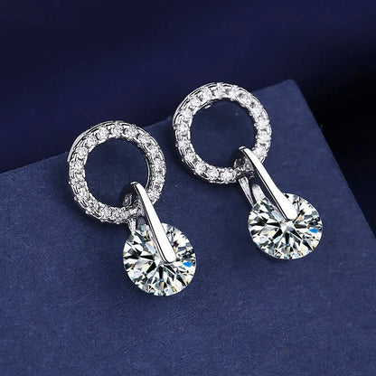 Sterling Silver Crystal CZ Stud Earrings