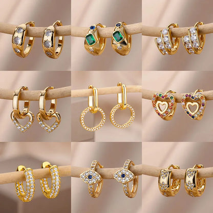 Fashion Zircon Circle Drop Earring For Women