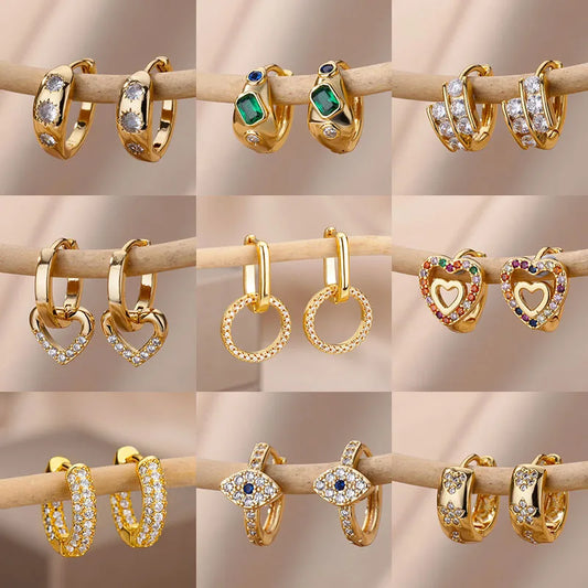 Fashion Zircon Circle Drop Earring For Women