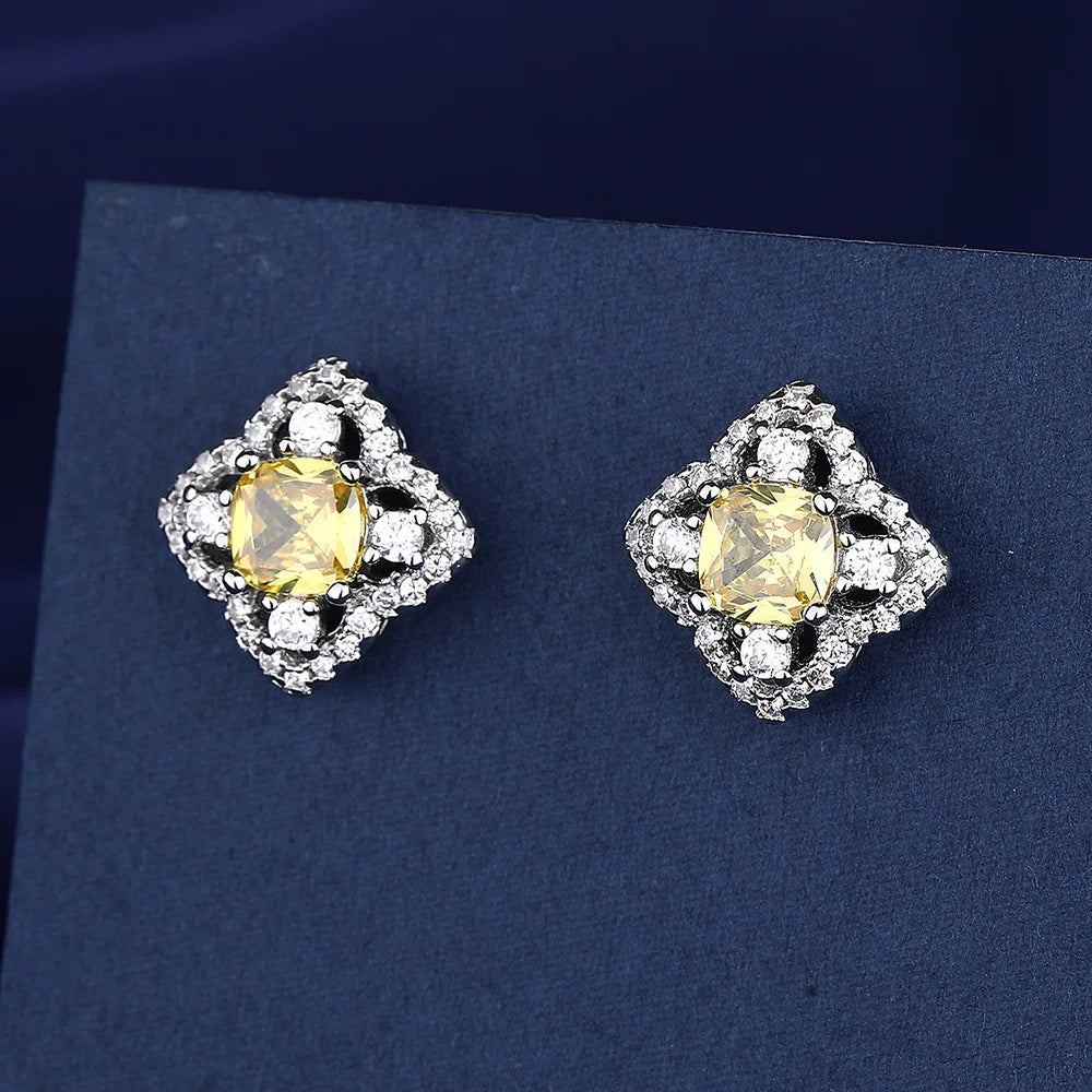 Sterling Silver Crystal CZ Stud Earrings