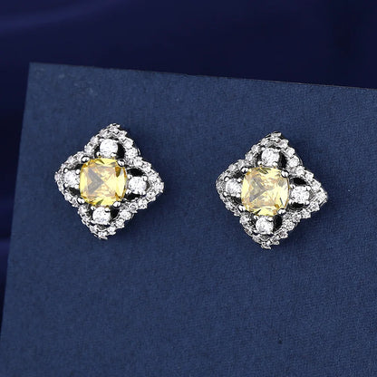Sterling Silver Crystal CZ Stud Earrings