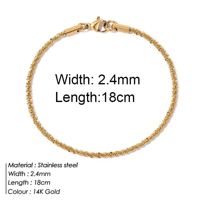 Gold Twist Cuban Chain Bracelet