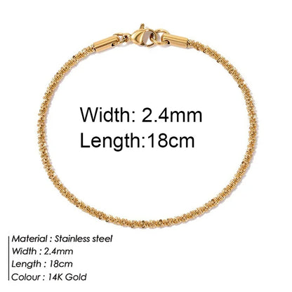 Gold Twist Cuban Chain Bracelet