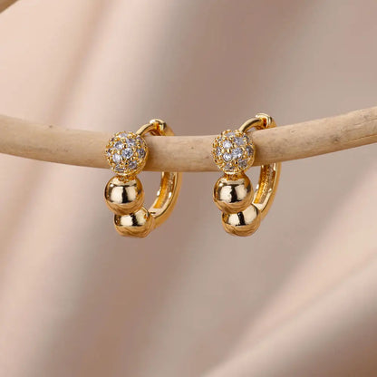 Fashion Zircon Circle Drop Earring For Women