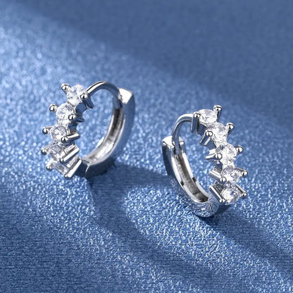 Sterling Silver Crystal CZ Stud Earrings