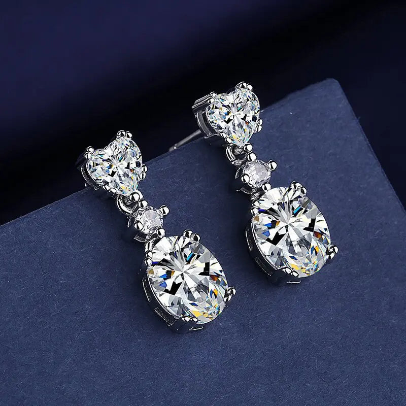 Sterling Silver Crystal CZ Stud Earrings