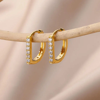 Fashion Zircon Circle Drop Earring For Women