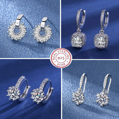 Sterling Silver Crystal CZ Stud Earrings