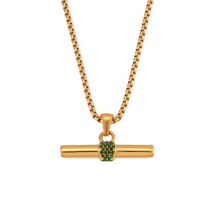 Minimalist Green Zircon Pendant Necklace