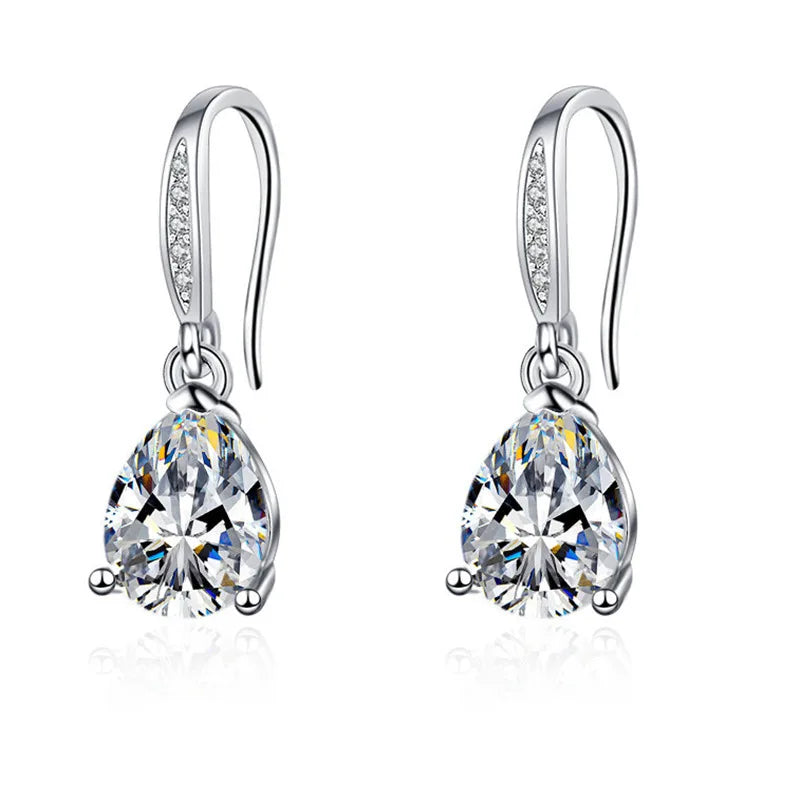 Sterling Silver Crystal CZ Stud Earrings