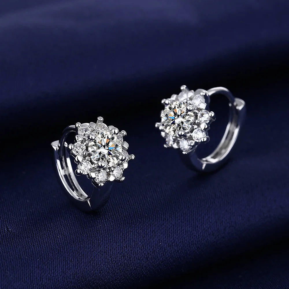 Sterling Silver Crystal CZ Stud Earrings