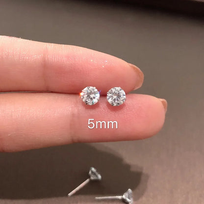 925 Sterling Silver CZ Stud Earrings