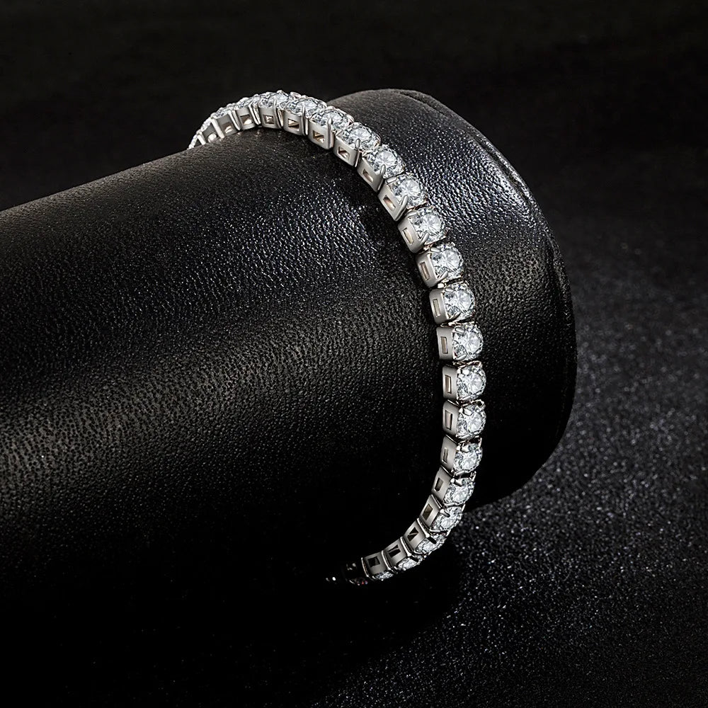 Silver Zircon Tennis Bracelet For Women