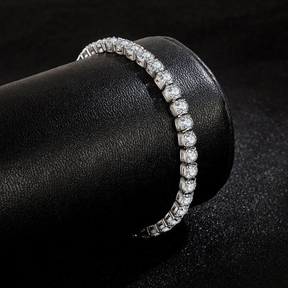 Silver Zircon Tennis Bracelet For Women