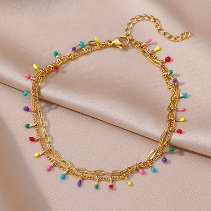 Gold Pearl Chain Anklet For Women
